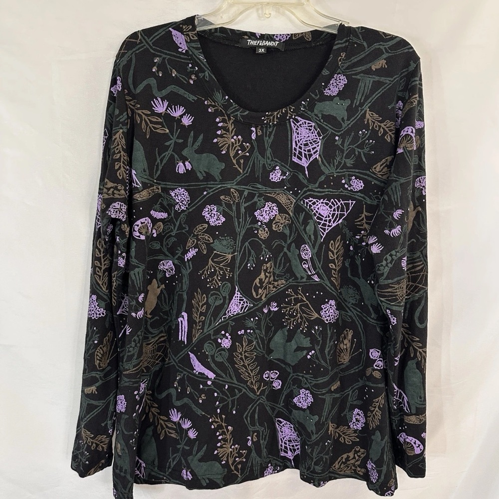 Thief & Bandit handmade hand-printed in Canada top Dusk Nightcrawlers 3x